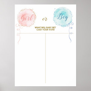 Balloons Wählen Sie Ihre Stimme, Baby oder Junge Poster