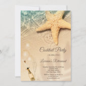 Balloons, Weinglas Seastar Beach Rente Einladung (Vorderseite)