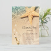 Balloons, Weinglas Seastar Beach Rente Einladung (Stehend Vorderseite)