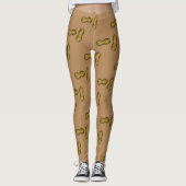 Ballpark Erdnüsse Nut Nutte Snack Food Tan Feinsch Leggings (Vorderseite)