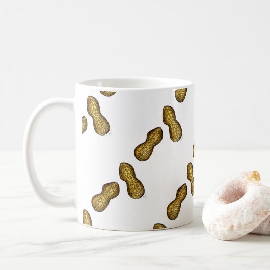 Ballpark Peanuts Nutte Nut Print Feinschmecker Sna Kaffeetasse (Mit Donut)