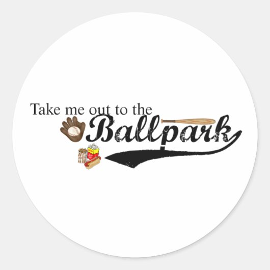 Ballpark Runder Aufkleber (Vorderseite)