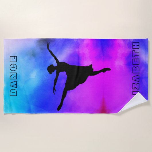 Ballroom Ballerina Watercolor Strandtuch (Vorderseite)