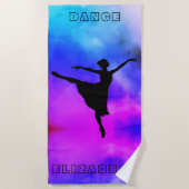 Ballroom Ballerina Watercolor Strandtuch (Vorderseite)