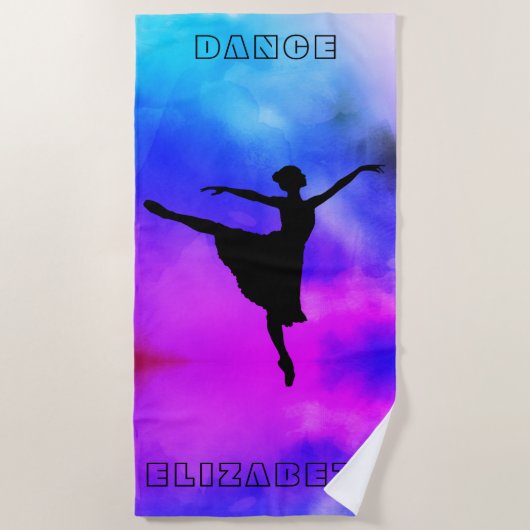 Ballroom Ballerina Watercolor Strandtuch (Vorderseite)