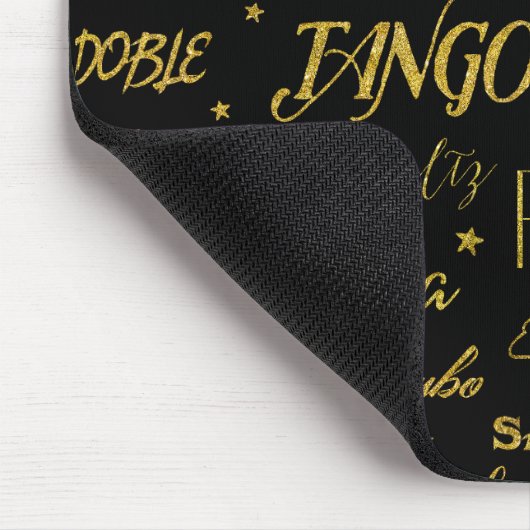 Ballroom Dance All Over Pattern Gold Imitats Glitz Mousepad (Ecke)
