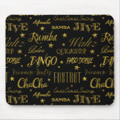 Ballroom Dance All Over Pattern Gold Imitats Glitz Mousepad (Vorne)