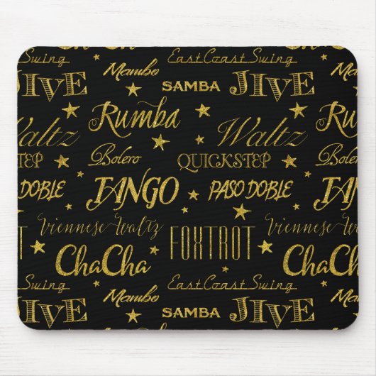 Ballroom Dance All Over Pattern Gold Imitats Glitz Mousepad (Vorne)