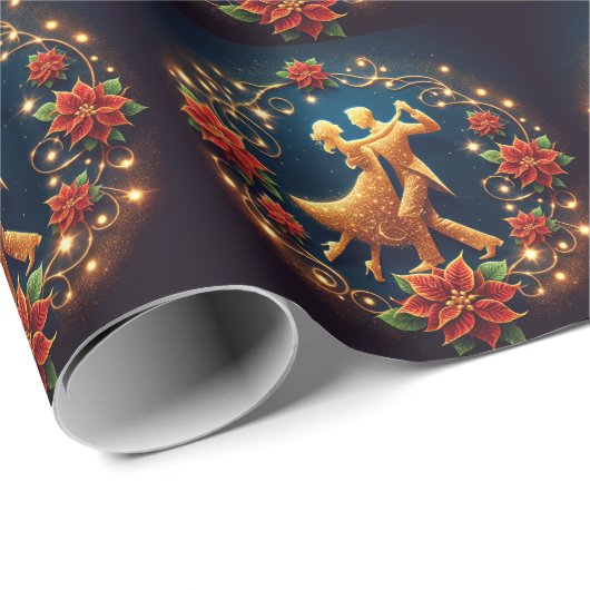 Ballroom Dance Couple Christmas Geschenkpapier (Rolleneckpunkt)