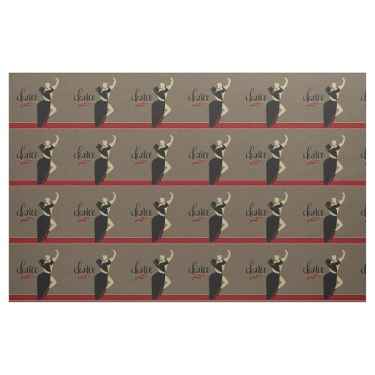 Ballroom Dance Couple Tan Black 9" Stoff (Yard (91,4 cm))