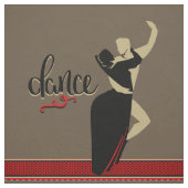 Ballroom Dance Couple Tan Black 9" Stoff (Muster)