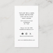 Ballroom Dance Teacher Dancing School Social Media Visitenkarte (Rückseite)