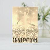 Ballroom Dancer Piruette Foxier Titanium Ivory Einladung (Stehend Vorderseite)