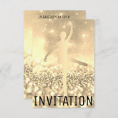 Ballroom Dancer Piruette Foxier Titanium Ivory Einladung (Vorne/Hinten)