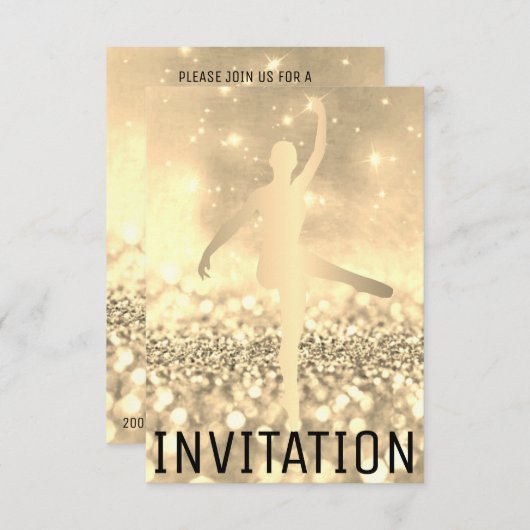 Ballroom Dancer Piruette Foxier Titanium Ivory Einladung (Vorne/Hinten)