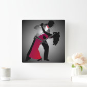 Ballroom Dancer Wall Clock Quadratische Wanduhr (Zuhause)