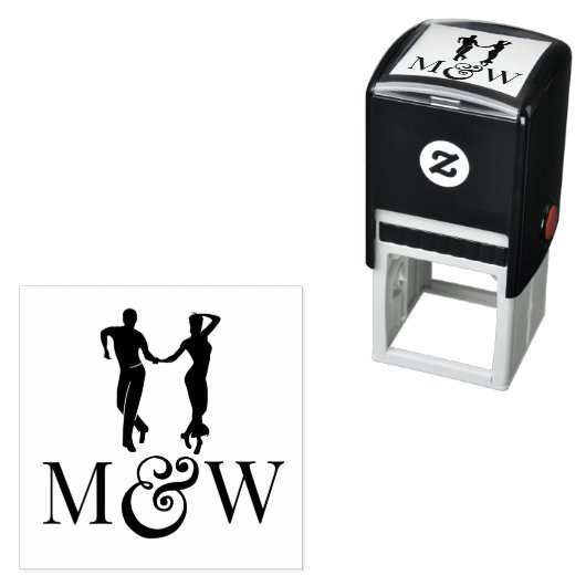 Ballroom Dancers #1 Couple 2 Initials LG Ampersand Permastempel (Beispiel)