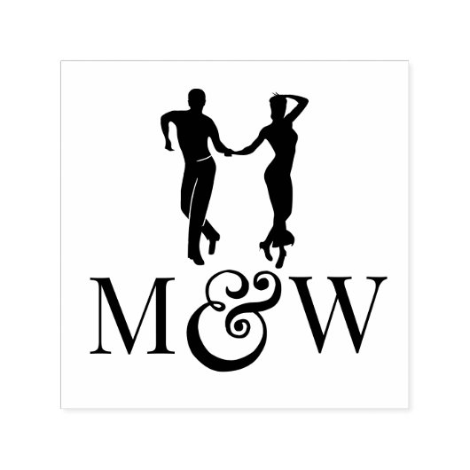 Ballroom Dancers #1 Couple 2 Initials LG Ampersand Permastempel (Design)