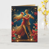 Ballroom Dancers Holidays Weihnachtskarte Karte (Gelbe Blume)