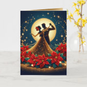Ballroom Dancers Mondlicht Weihnachtskarte Karte (Gelbe Blume)