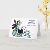 Ballroom Dancers on a Wave Birthday Karte (Gelbe Blume)