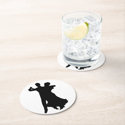 Ballroom Dancers Runder Pappuntersetzer (Vor Ort)