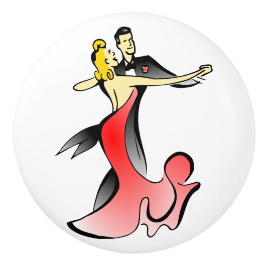 Ballroom Dancers tanzend Paar Swing Tanz Keramikknauf (Vorderseite)