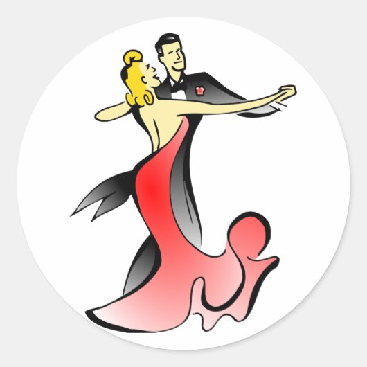 Ballroom Dancers tanzend Paar Swing Tanz Runder Aufkleber (Vorderseite)