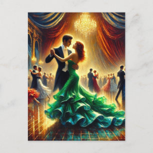 Ballroom Dancing Couple macht Waltz Postkarte
