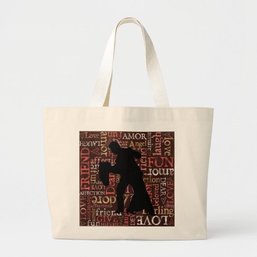 Ballroom Dancing Couple Silhouette, Jumbo Bag Jumbo Stoffbeutel (Vorne)