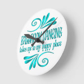 Ballroom Dancing Happy Place Runde Wanduhr (Winkel)