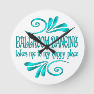 Ballroom Dancing Happy Place Runde Wanduhr