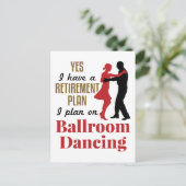 Ballroom Dancing Ruhestand Plan Funny Dancer Postkarte (Stehend Vorderseite)