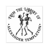 Ballroom Dancing Skeleton Couple Library Name Permastempel (Design)