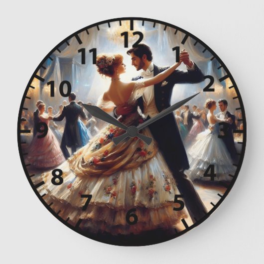 Ballroom Dancing Swing Tanzpaare Große Wanduhr (Vorderseite)