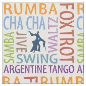 Ballroom Dancing Word Art Fabric Stoff (Nahaufnahme)