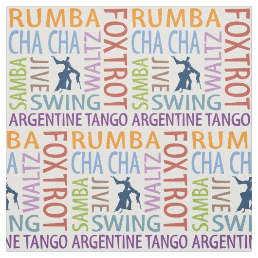 Ballroom Dancing Word Art Fabric Stoff (Muster)