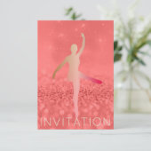Ballroom Modern Dancer Piruette Pink Blush Foxier Einladung (Stehend Vorderseite)