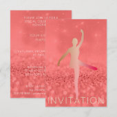 Ballroom Modern Dancer Piruette Pink Blush Foxier Einladung (Vorne/Hinten)
