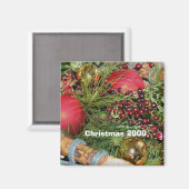 Balls Beads Evergreens Weihnachtsmagnet Magnet (Vorderseite/Rückseite)