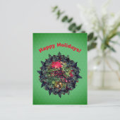 Balls Beads Wreath Weihnachtsfeiertag Postkarte (Stehend Vorderseite)