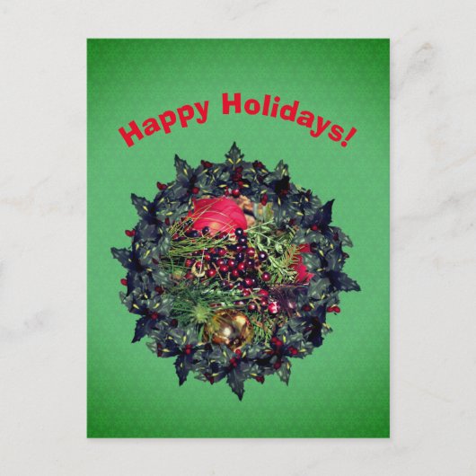 Balls Beads Wreath Weihnachtsfeiertag Postkarte (Vorderseite)