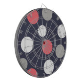 Balls Circles Muster Grau Weiße Korallen Pink Dartscheibe (Vorderseite Links)