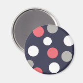 Balls Circles Muster Grau Weiße Korallen Pink Magnet (Vorderseite/Rückseite)