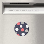 Balls Circles Muster Grau Weiße Korallen Pink Magnet (In Situ (Geschirrspüler))