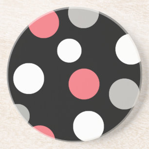Balls Circles Muster Grau Weiße Korallen Pink Sandstein Untersetzer