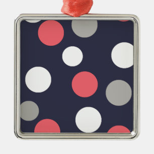 Balls Circles Muster Grau Weiße Korallen Pink Silbernes Ornament