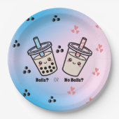Balls oder No Balls Bubble Tea Boba Geschlecht Ent Pappteller (Vorderseite)
