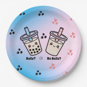 Balls oder No Balls Bubble Tea Boba Geschlecht Ent Pappteller