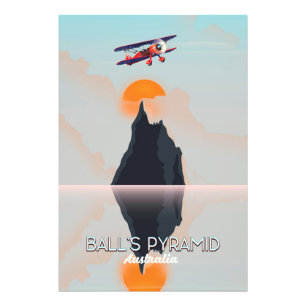 Balls Pyramid Australien Vintage-Flugposter Fotodruck